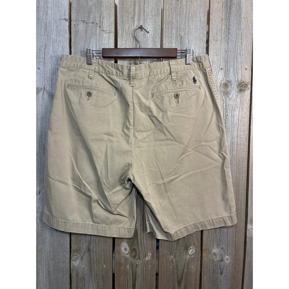 Polo Ralph Lauren Mens Relaxed Fit Chino Shorts Tan Khaki Cotton 36 10 Inseam